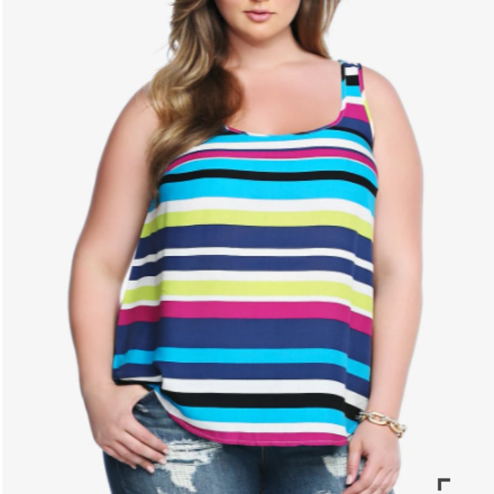 TORRID STRIPED V-BACK TANK TOP